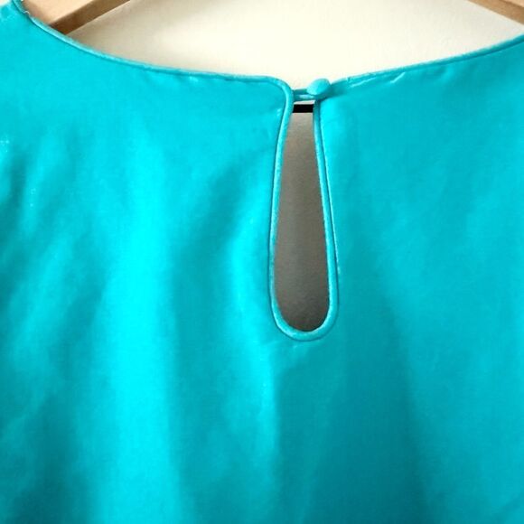 Spense Women Cotton Blend A Line Dress in Turquoise with Paisley Detail - 18W - Picture 5 of 7